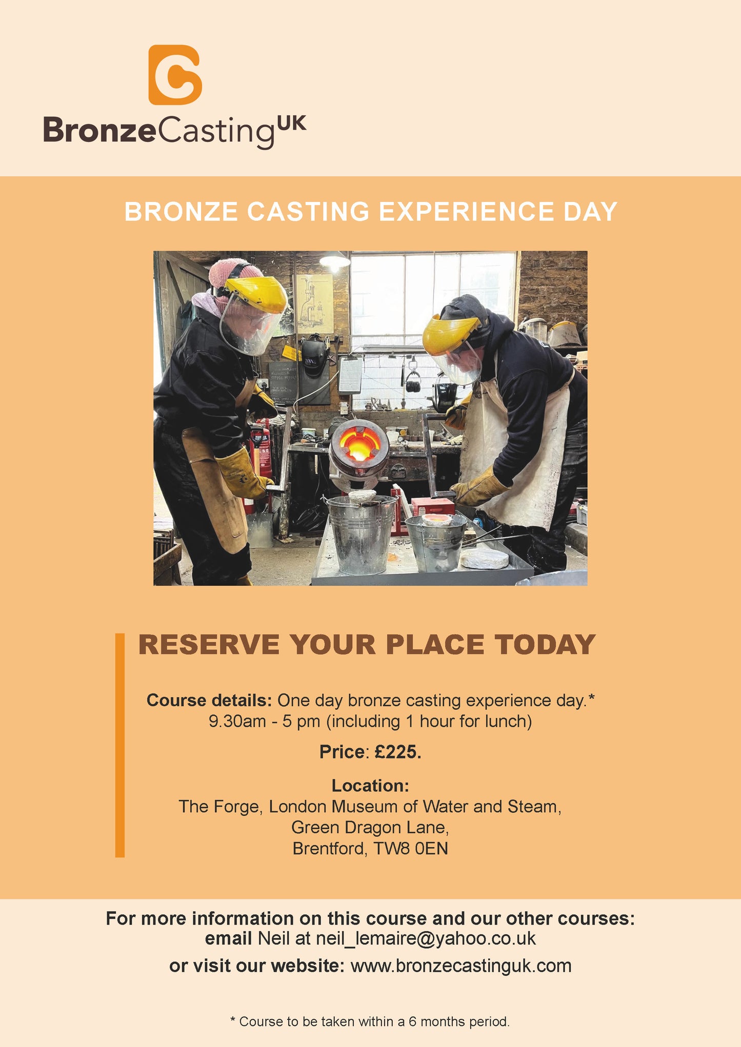 Bronze casting experience day