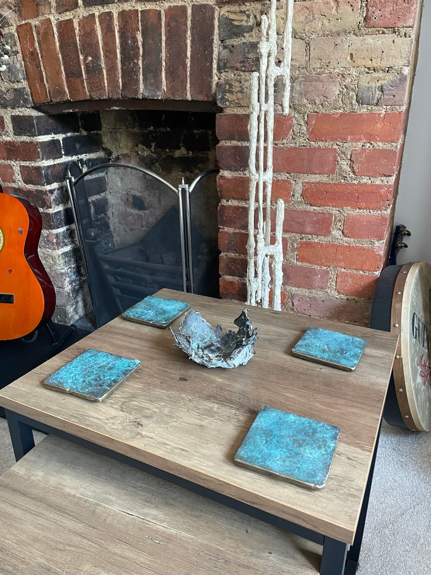Solid bronze coasters (1 set of 4 coasters)