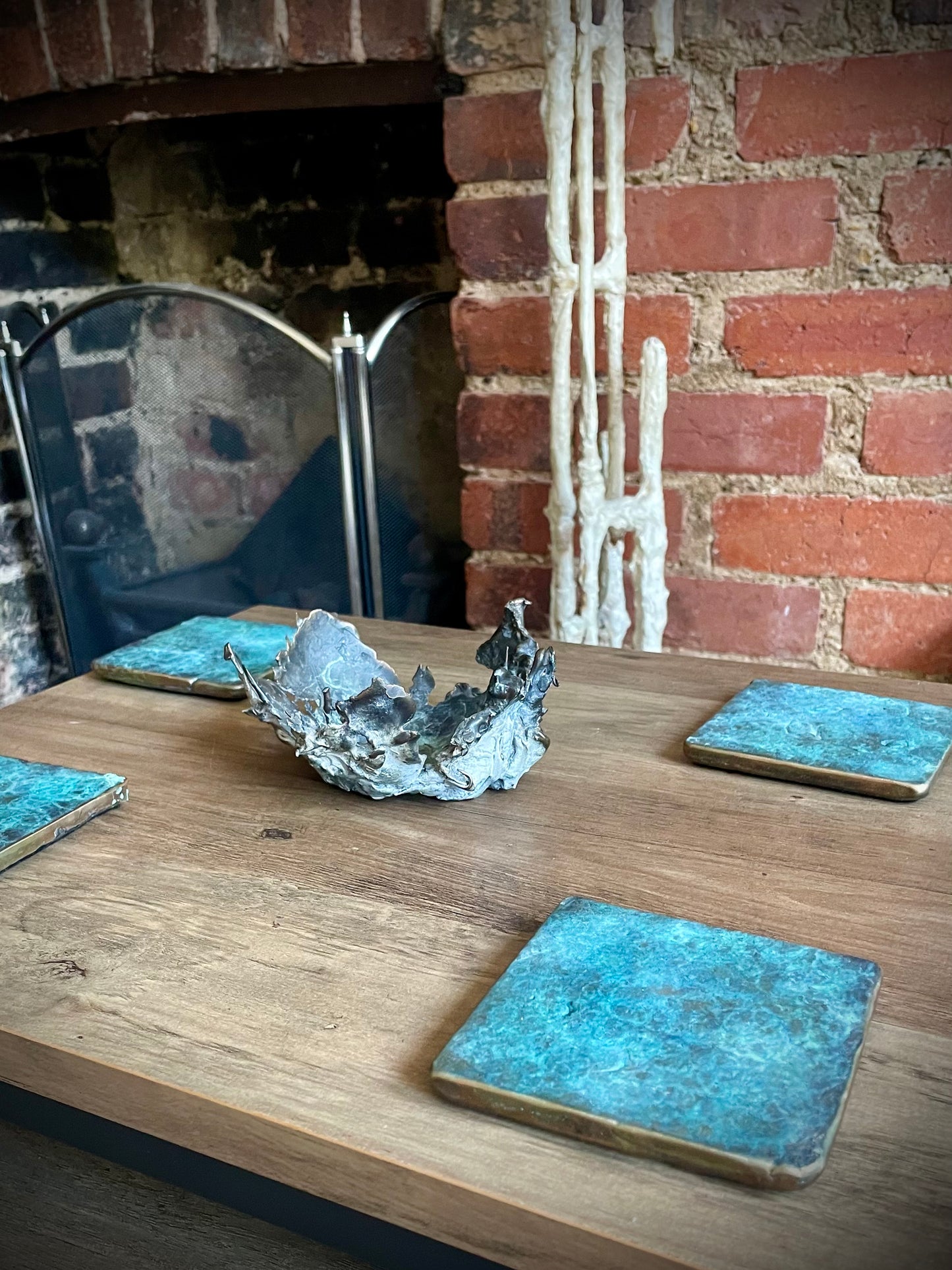 Solid bronze coasters (1 set of 4 coasters)