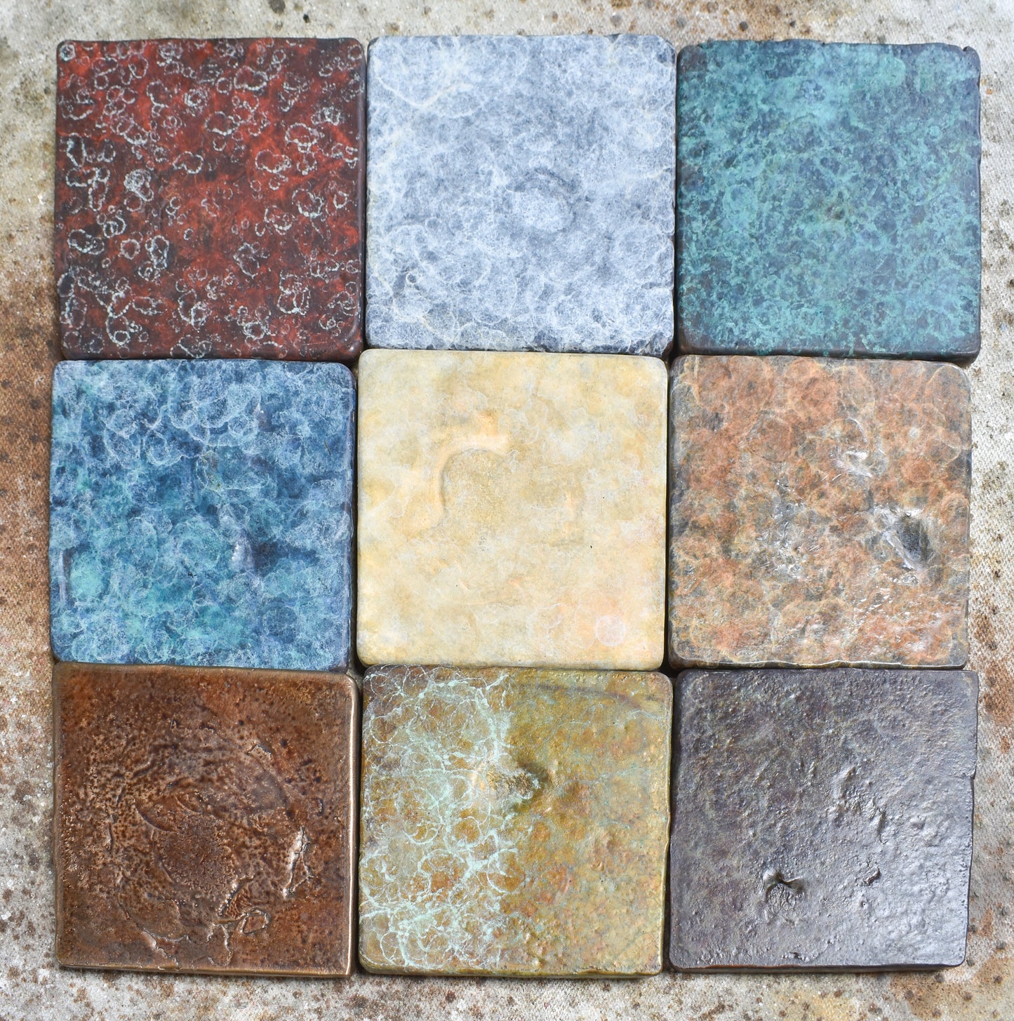 Solid bronze coasters (1 set of 4 coasters)