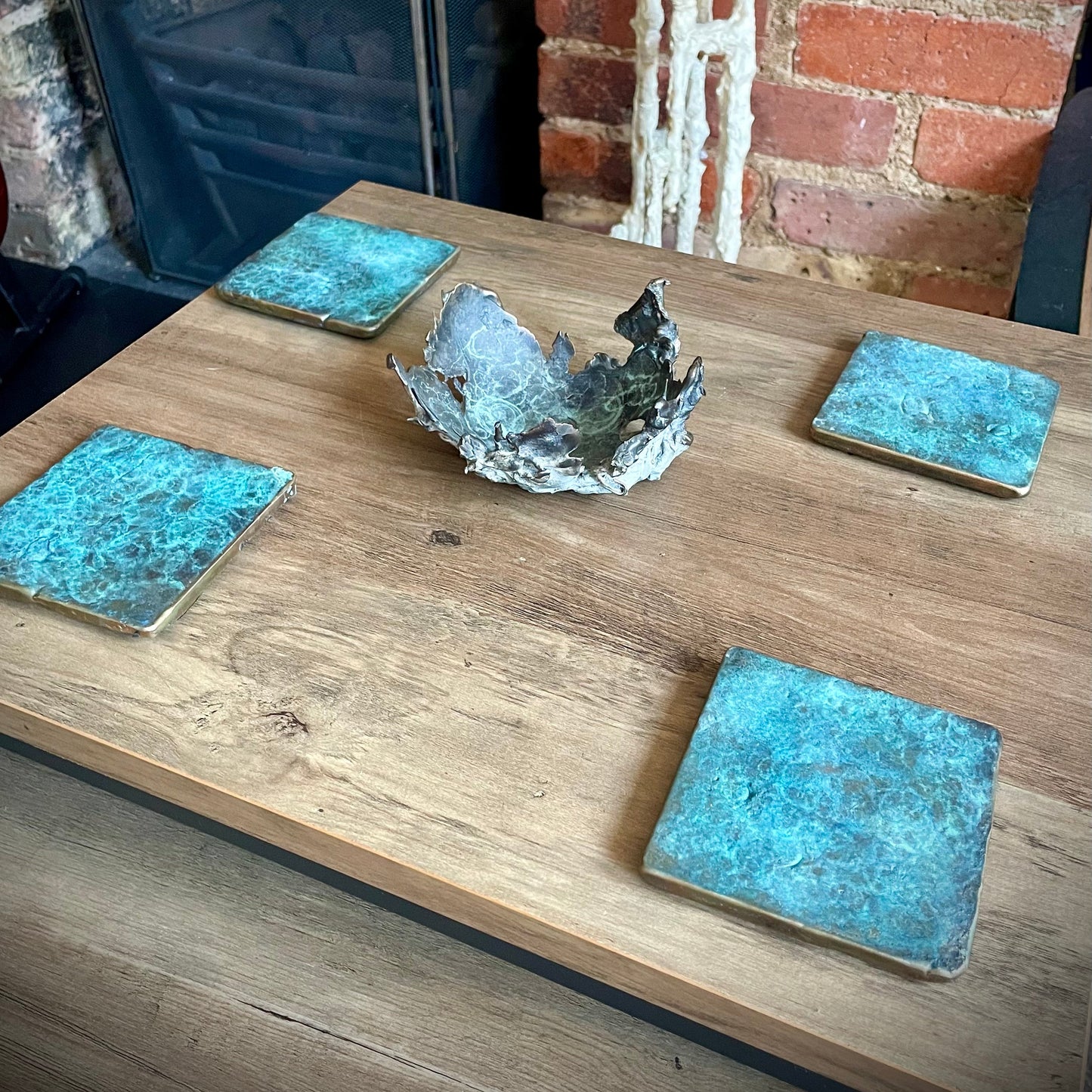 Solid bronze coasters (1 set of 4 coasters)