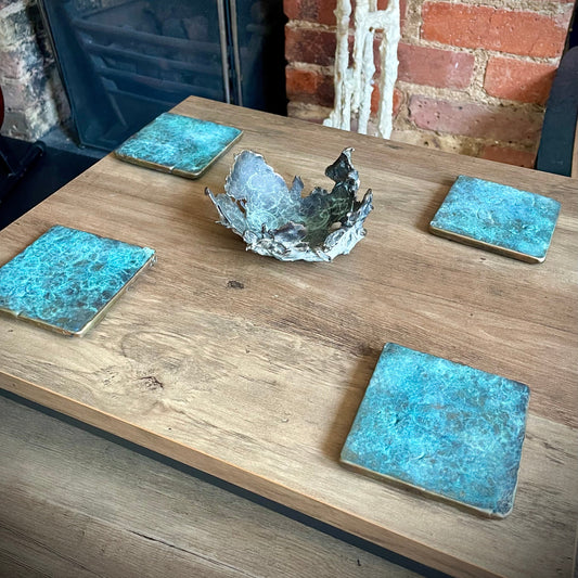 Solid bronze coasters (1 set of 4 coasters)